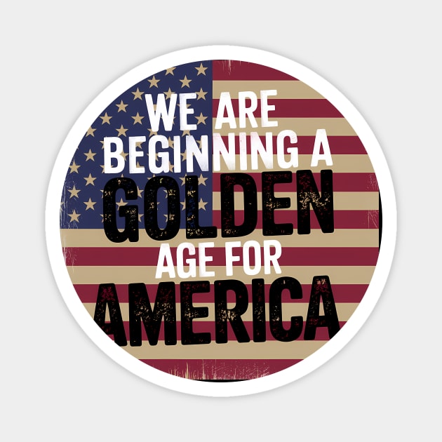 New Age of America, USA Flag, New Beginning Magnet by logiamerch